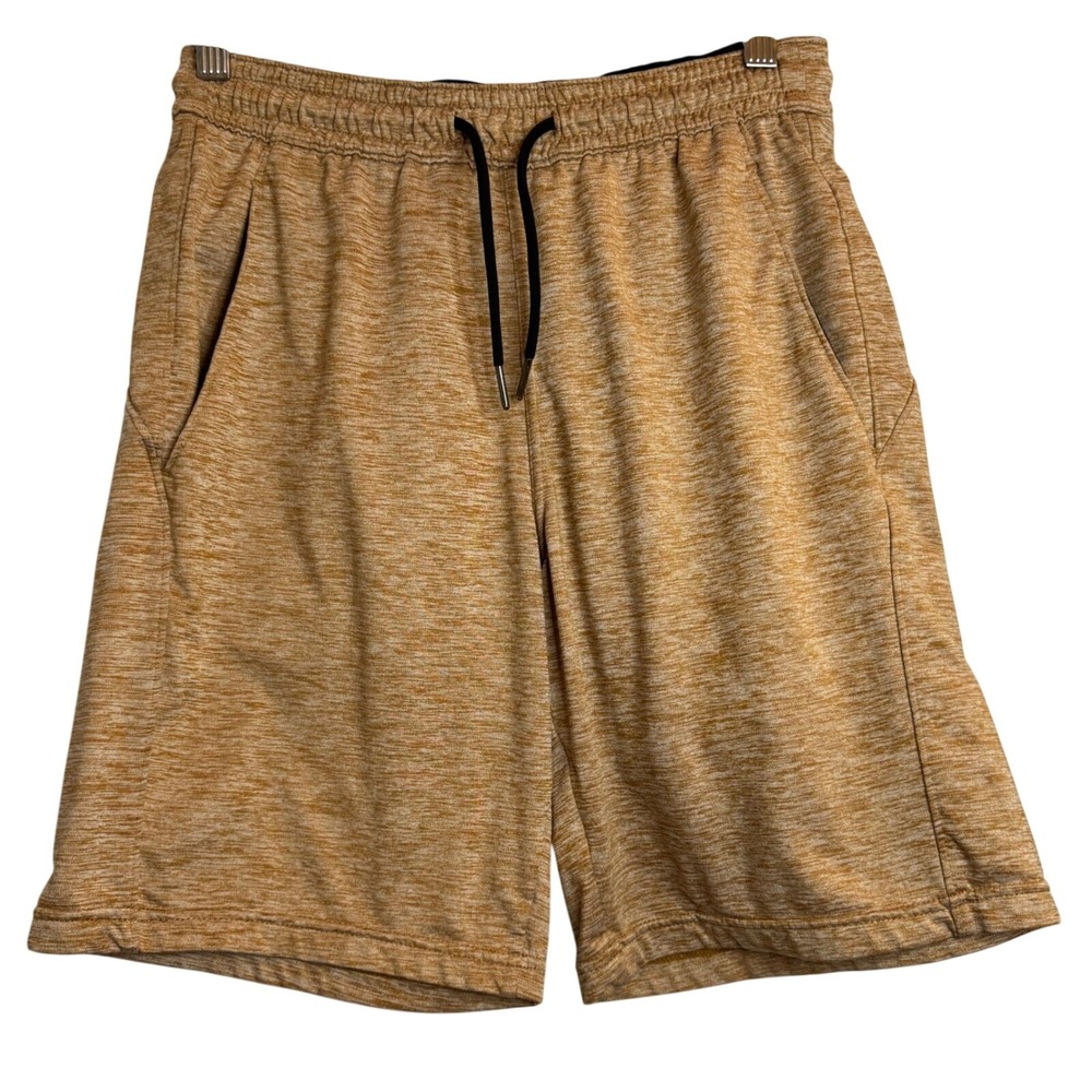 Zella Space Dye Athletic Shorts Mustard Yellow‎ Mens XS Drawstring Gym Running